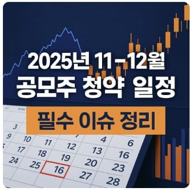 2025년 11~12월 공모주 청약 일정·필수 이슈 정리